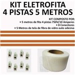 Ficha técnica e caractérísticas do produto Kit Fita Elétrica Eletrofita 4 Pistas 5 Metros 750v/10amp