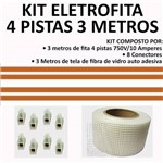 Kit Fita Elétrica Eletrofita 4 Pistas 3 Metros 750v/10amp