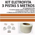 Ficha técnica e caractérísticas do produto Kit Fita Elétrica Eletrofita 3 Pistas 5 Metros 750v 20 Amp