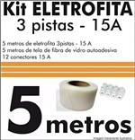 Ficha técnica e caractérísticas do produto Kit Fita Elétrica Eletrofita 3 Pistas 5 Metros 750v/15amp