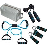 Ficha técnica e caractérísticas do produto Kit Fitness MOR 6 Peças Azul com Bolsa para Transporte