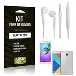 Ficha técnica e caractérísticas do produto Kit Fone de Ouvido Samsung A7 2016 Fone de Ouvido + Película de Vidro + Capa TPU -ArmyShield