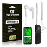 Ficha técnica e caractérísticas do produto Kit Fone de Ouvido Moto G6 Fone + Película + Capa - Armyshield