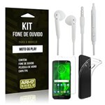 Ficha técnica e caractérísticas do produto Kit Fone de Ouvido Moto G6 Play Fone + Película + Capa - Armyshield
