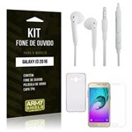 Ficha técnica e caractérísticas do produto Kit Fone de Ouvido Samsung J3 2016 Fone de Ouvido + Película de Vidro + Capa TPU -ArmyShield