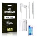 Ficha técnica e caractérísticas do produto Kit Fone de Ouvido Samsung J2 2016 Fone de Ouvido + Película de Vidro + Capa TPU -ArmyShield