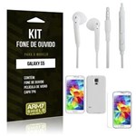 Ficha técnica e caractérísticas do produto Kit Fone de Ouvido Samsung S5 Fone de Ouvido + Película de Vidro + Capa TPU -ArmyShield