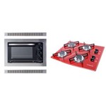 Ficha técnica e caractérísticas do produto Kit Forno Embutir 45l e Cooktop 4Q Vermelho Safanelli 220V