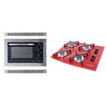 Ficha técnica e caractérísticas do produto Kit Forno Embutir 45l e Cooktop 4Q Vermelho Safanelli 110V