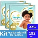 Ficha técnica e caractérísticas do produto Kit Fralda Pampers Premium Care Tamanho XXG Pacote Mega 192 Unidades