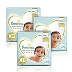 Ficha técnica e caractérísticas do produto Kit Fralda Pampers Premium Care XG 60 Unidades 3 Pacotes