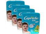 Ficha técnica e caractérísticas do produto Kit Fraldas Capricho Baby Tam EG 4 Pacotes - com 16 Unidades Cada Indicador de Umidade
