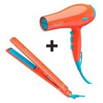 Ficha técnica e caractérísticas do produto Kit Gama Italy Secador Bloom 127V + Prancha Bloom Bivolt Ceramic Ion Laranja