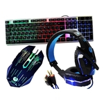 Ficha técnica e caractérísticas do produto Kit Gamer Haiz Teclado Mouse e Fone Headset 5.1 Led Hz22 (azul)