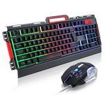 Ficha técnica e caractérísticas do produto Kit Gamer teclado e mouse com iluminação de LED e acabamento de metal ABNT II