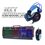 Ficha técnica e caractérísticas do produto Kit Gamer teclado e mouse metal BK-G3000 + Headfone Game GH-X30 INFOKIT