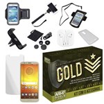 Ficha técnica e caractérísticas do produto Kit Gold Moto E5 Play com 8 Acessórios - Armyshield