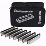 Ficha técnica e caractérísticas do produto Kit Harmonica Blues Band com 7 Harmonicas Nos Tons C, D, E, F, G, a e Bb - HOHNER 0451