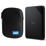 Ficha técnica e caractérísticas do produto Kit Hd Externo Portátil Western Digital Elements 1TB Usb 3.0 + Case HD WD