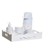 Ficha técnica e caractérísticas do produto Kit Higiene Resina Arabesco com Porta Álcool-Gel e Capa Quarto Bebê Infantil Menina