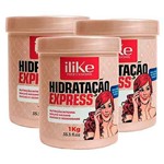 Ficha técnica e caractérísticas do produto Kit 3 Ilike Professional Mascara Hidratação Express