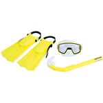 Ficha técnica e caractérísticas do produto Kit Infantil de Mergulho Pacific com Nadadeiras Máscara e Snorkel Amarelo - Nautika