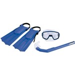 Ficha técnica e caractérísticas do produto Kit Infantil de Mergulho Pacific com Nadadeiras Máscara e Snorkel Azul - Nautika