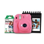 Kit Instax Mini 9 Rosa Flamingo com Porta Fotos + Pack 10 Poses