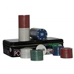 Ficha técnica e caractérísticas do produto Kit Jogo de Fichas de Poker Numeradas com 100 Pcs e Botao Dealer com Maleta Luxo