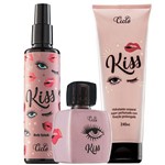 Kit Kiss com Perfume Feminino Deo Colônia, Body Splash e Loção Hidratante Ciclo Cosméticos
