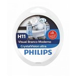 Ficha técnica e caractérísticas do produto Kit Lampada H11 Crystal Vision Ultra Philips 12v 4300k