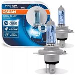 Ficha técnica e caractérísticas do produto Kit Lâmpada Osram Cool Blue Intense H4 Branco Azulada Efeito Xenon