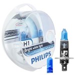 Ficha técnica e caractérísticas do produto Kit Lampada Philips Crystal Vision H1 55w 12v + Par de Pingos - Efeito Xenon
