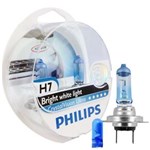 Ficha técnica e caractérísticas do produto Kit Lampada Philips Crystal Vision H7 55w 12v + Par de Pingos - Efeito Xenon