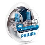 Ficha técnica e caractérísticas do produto Kit Lampada Philips Crystal Vision Ultra 60/55w H4 P43t-38 Farol