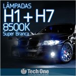 Ficha técnica e caractérísticas do produto Kit Lampada Super Branca H1 + H7 8500k TechOne