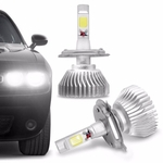 Ficha técnica e caractérísticas do produto Kit Lâmpada Super LED Headlight H4 6000K 12V 6400LM Efeito Xênon Carro Moto
