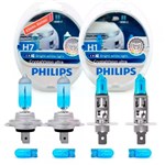 Ficha técnica e caractérísticas do produto Kit Lâmpadas Philips H7 + H1 Crystal Vision Ultra 4300k