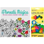 Ficha técnica e caractérísticas do produto Kit - Livro Floresta Mágica + Lápis de Cor Acrilex Hexagonal 12 Cores