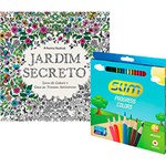 Ficha técnica e caractérísticas do produto Kit - Livro Jardim Secreto: Livro de Colorir e Caça ao Tesouro Antiestresse + Lápis de Cor Slim Redondo 24 Cores
