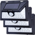 Ficha técnica e caractérísticas do produto Kit 3 Luminária Parede Solar 32 Leds Bateria Luz Balizador