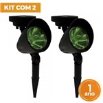 Ficha técnica e caractérísticas do produto Kit 2 Luminárias Solares Refletor Spot LED ABS com Espeto para Jardim - Ecoforce - 17277 - Verde