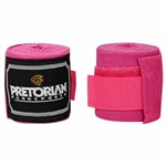 Ficha técnica e caractérísticas do produto Kit Luva Boxe Muay Thai First Rosa Bandagem Bucal Pretorian