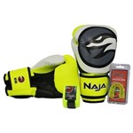 Ficha técnica e caractérísticas do produto Kit Luva Boxe/Muay Thai Naja Colors + Bandagem + Protetor Bucal 16Oz