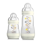 Ficha técnica e caractérísticas do produto Kit Mamadeiras First Bottle 160 e 260ml Bege + 1 Bico 3 4m+ Mam