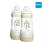 Ficha técnica e caractérísticas do produto Kit 2 Mamadeiras Mam Easy Start Bottle Neutral