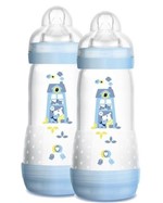 Ficha técnica e caractérísticas do produto Kit Mamadeiras MAM First Bottle Anti-Cólica e Auto-Esterilizáveis 260ml (02 Unidades) Menino