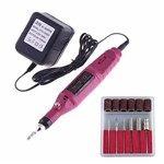 Ficha técnica e caractérísticas do produto Kit Manicure Lixa Elétrica Portátil para Unhas Acrigel Gel Fibras Salão