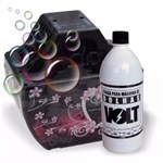 Ficha técnica e caractérísticas do produto Kit Máquina BOLHAS Bolinhas de SABÃO Bivolt 12V + 1 Litro de Solução Especial