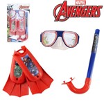 Ficha técnica e caractérísticas do produto Kit Mergulho com Mascara Snorkel Pe de Pato Vingadores Avengers